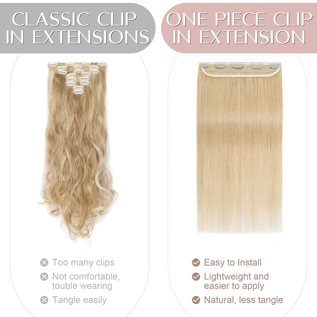 SEGO Clip in Haar Extensions Echthaar Haarverlängerungen ein Tresse 5 Clips Haarverdichtung Haarteil