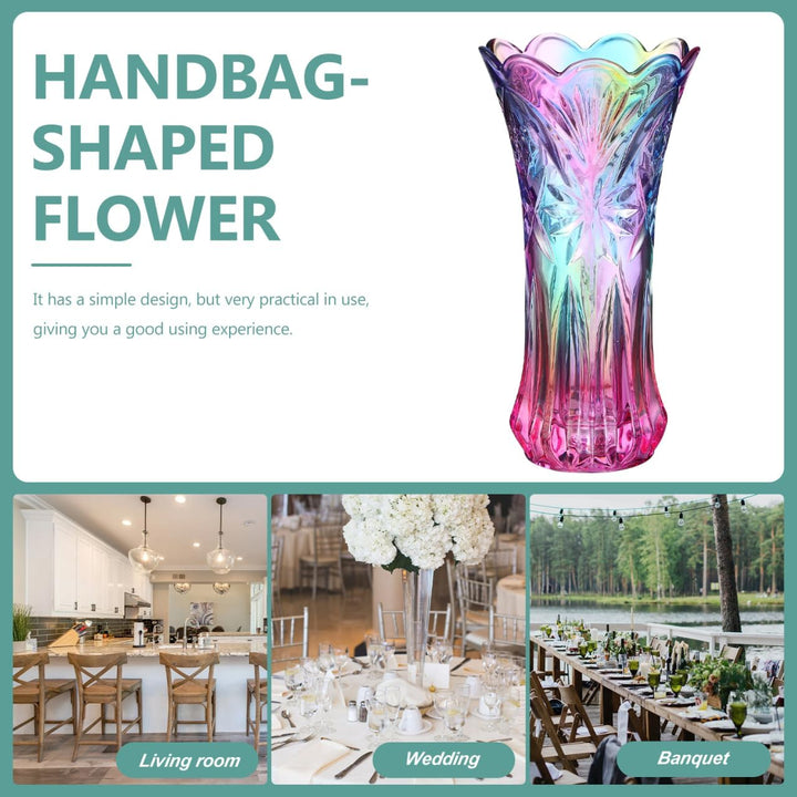 WINOMO Blumenvase Kristallglasvase Regenbogen Regenbogen Dekorative Pflanze Behälter Topf Weihnachte