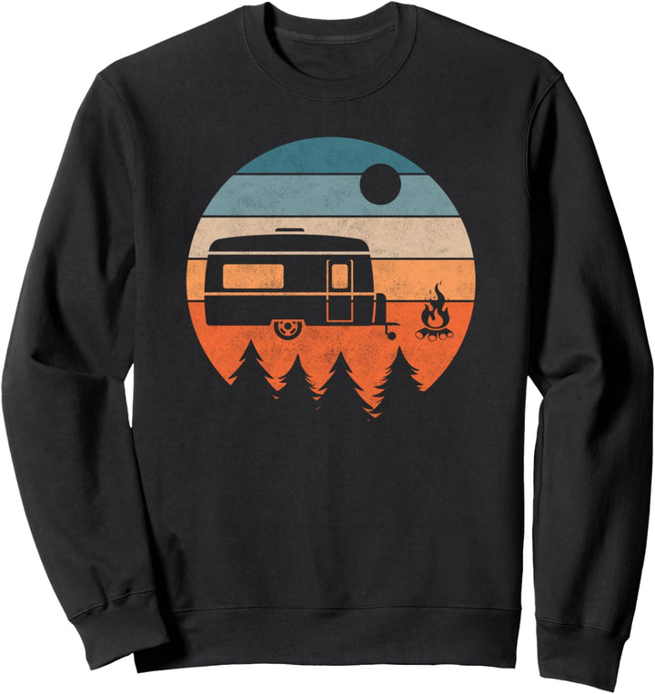 Wohnanhänger Wohnwagen Besitzer Natur Zelten Vintage Camping Sweatshirt
