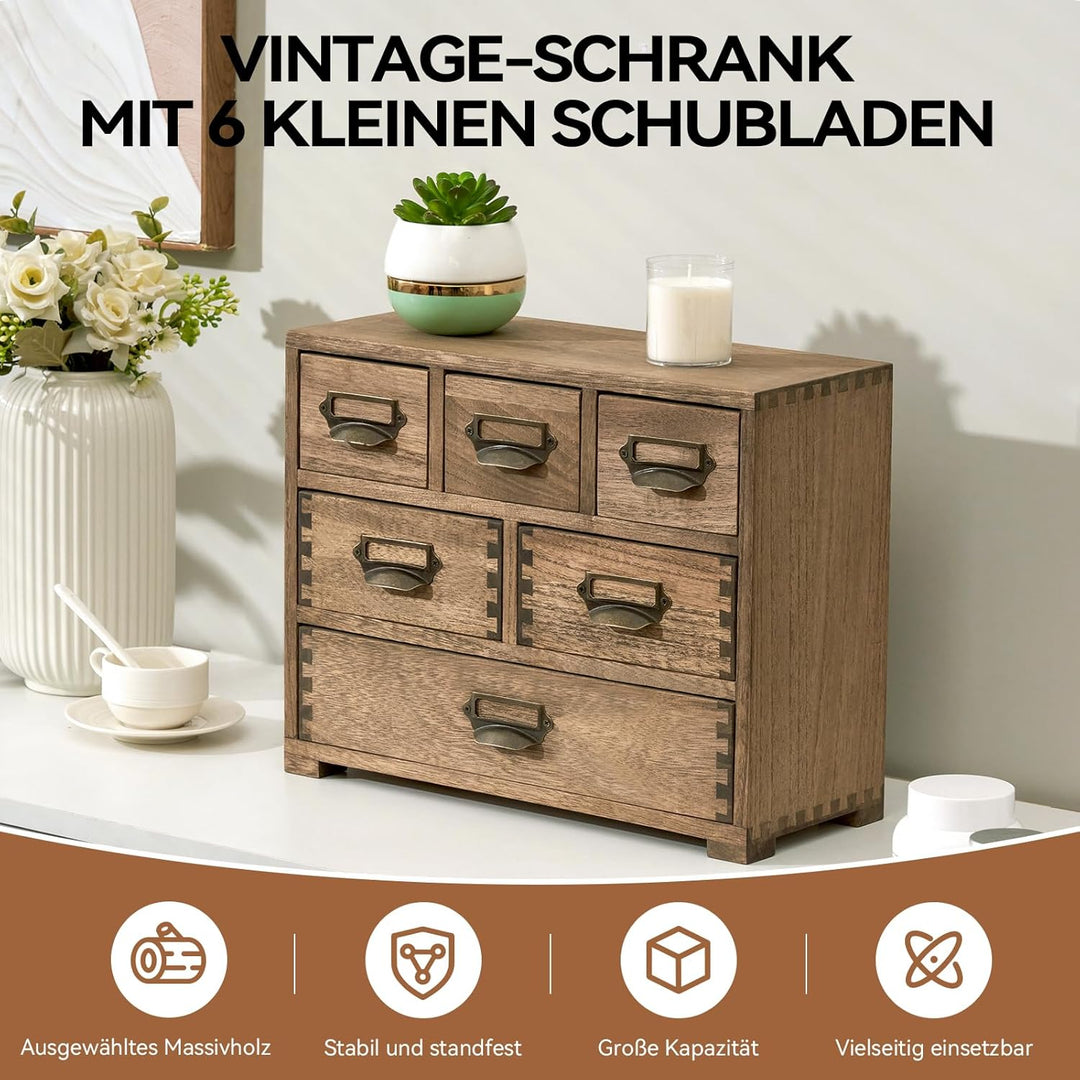 KIRIGEN Schreibtisch Schublade Schrank Storage Organizer 6 Schublade Mini Box mit Label Holder Griff