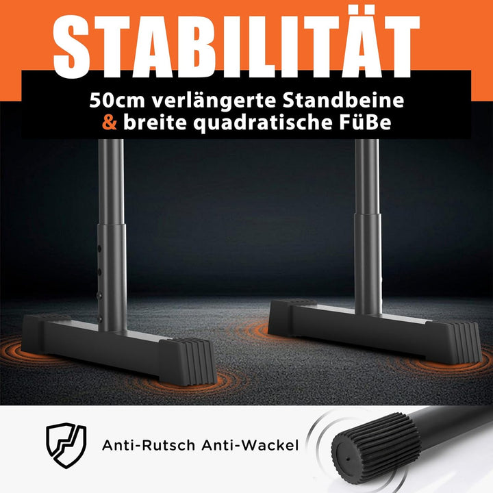 DH FitLife Dip Barren Bars | Dip Stange & Verstellbare Dip-Station 80-90 cm | Parallettes für Calist