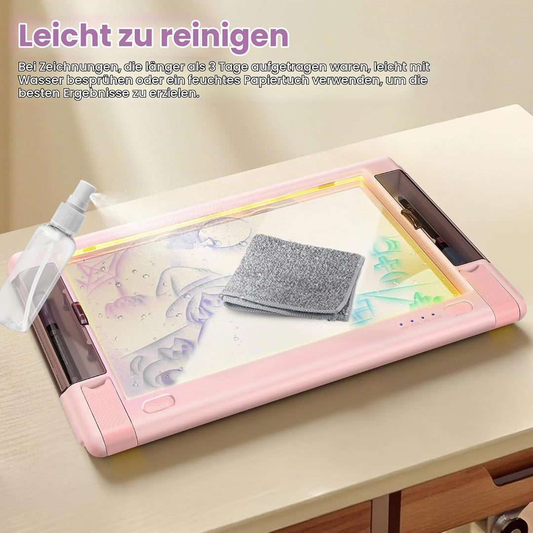 LED-Zeichentafel Wiederaufladbare, 15 Zoll Zeichenbrett &amp; Memoboard 9 Farben Lichteffekte Neon Kunst