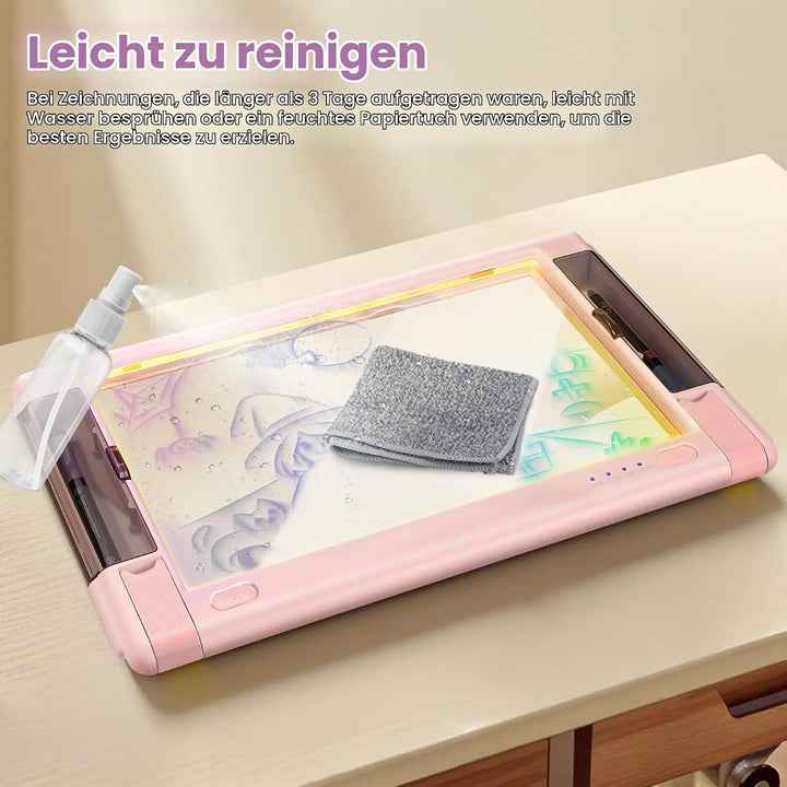 LED-Zeichentafel Wiederaufladbare, 15 Zoll Zeichenbrett &amp; Memoboard 9 Farben Lichteffekte Neon Kunst