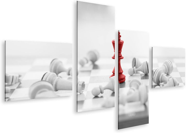 islandburner Bild auf Leinwand Schach Business Konzept Führer & Erfolg Wandbild Poster Kunstdruck Bi
