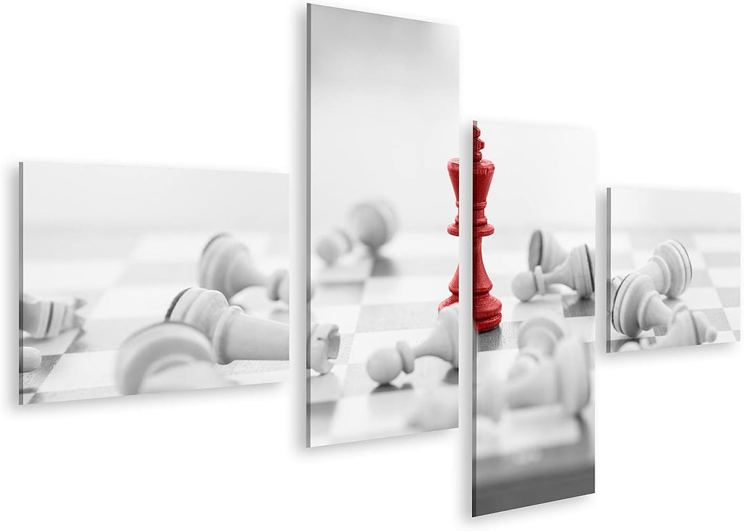 islandburner Bild auf Leinwand Schach Business Konzept Führer & Erfolg Wandbild Poster Kunstdruck Bi