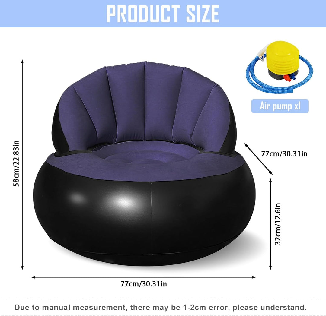 Aufblasbares Sofa, Wasserdichtes Aufblasbarer Sessel, Luftsofa mit Fusspumpe, Aufblasbare Couch mit