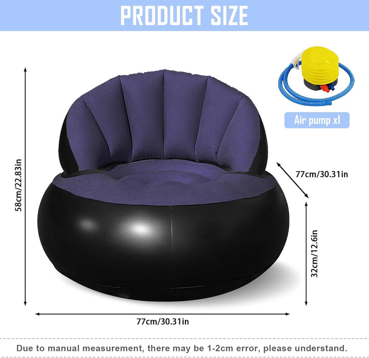 Aufblasbares Sofa, Wasserdichtes Aufblasbarer Sessel, Luftsofa mit Fusspumpe, Aufblasbare Couch mit
