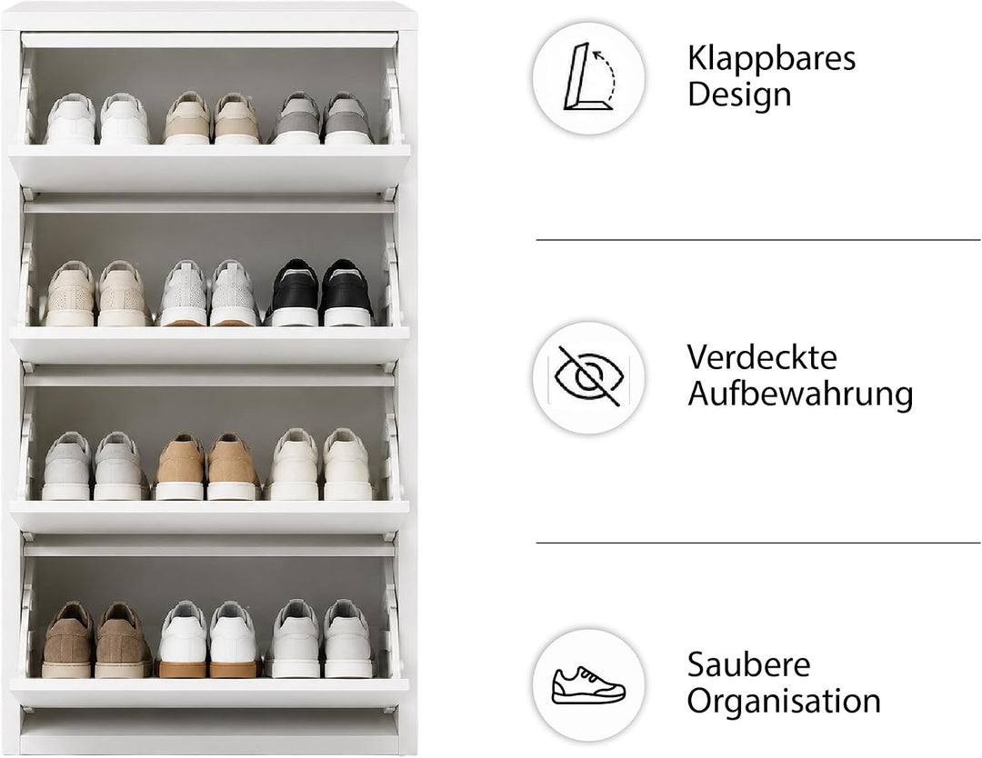 Klapp-Schubladen-Schuhschrank, Aufbewahrungs-Organizer, freistehendes Schuhregal, Wandmontage, Keine