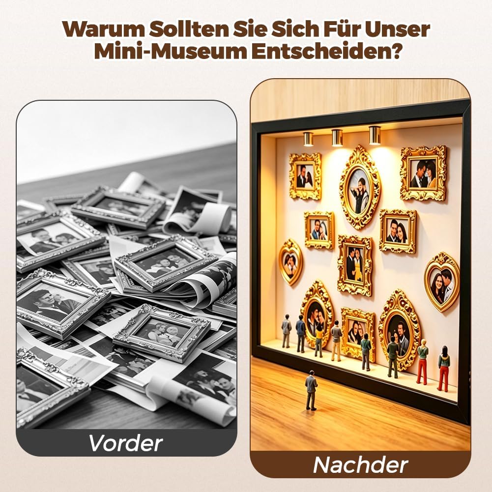 DIY Mini Museum Bilderrahmen, Mini Menschen Figuren Museum, Museum of Us, Bilderrahmen zum Befüllen