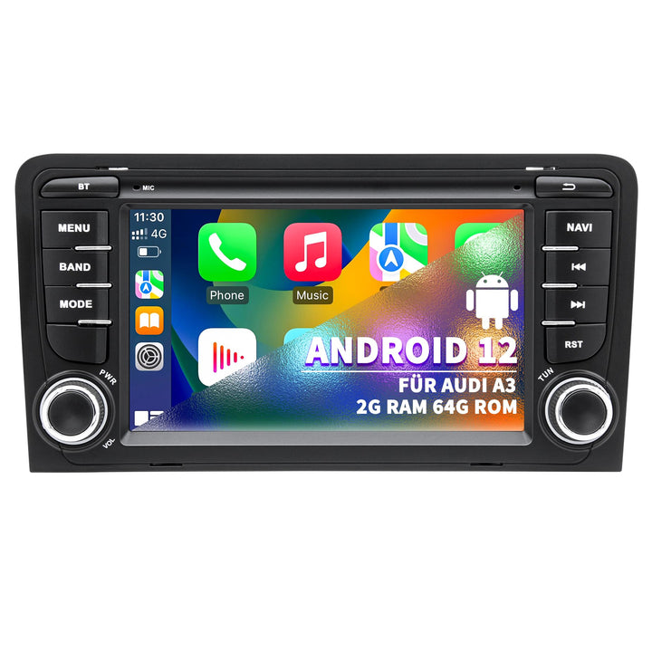 Autoradio für Audi A3 S3 8P RS3 2003 2004 2005 2006 2007 2008 2009 2010 2011 2012, Android 12 System