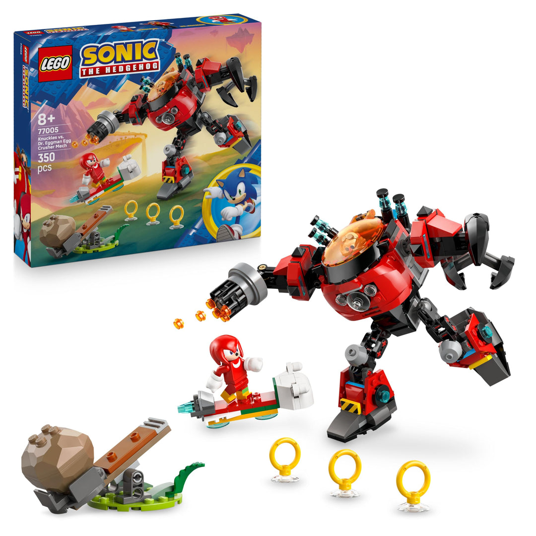 LEGO Sonic The Hedgehog Knuckles vs. Dr. Eggman Egg Crusher Mech Toy - Building Set incl. 2 Minifigu