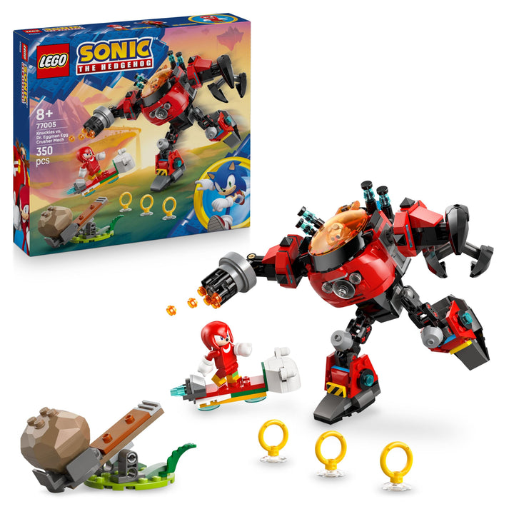 LEGO Sonic The Hedgehog Knuckles vs. Dr. Eggman Egg Crusher Mech Toy - Building Set incl. 2 Minifigu