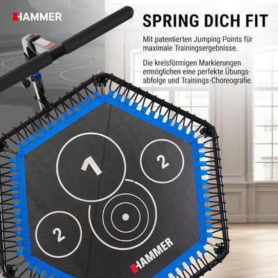 Hammer Fitness-Trampolin Cross Jump, 98 cm Sprungfläche, leistungsstark bis 130 kg