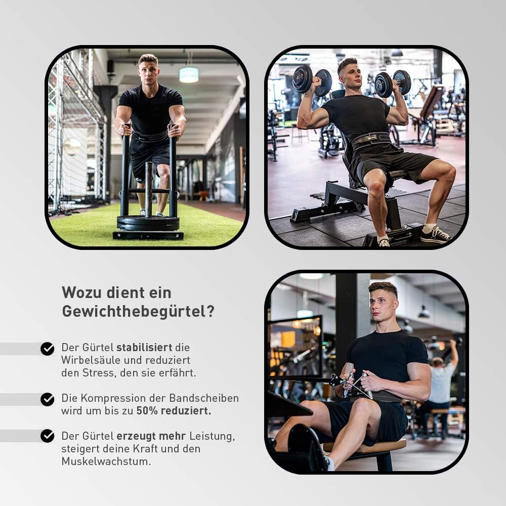 SINOVATI Premium Gewichthebergürtel KDK Gürtel aus Rindsleder mit Schnalle, Weightlifting Lever Belt