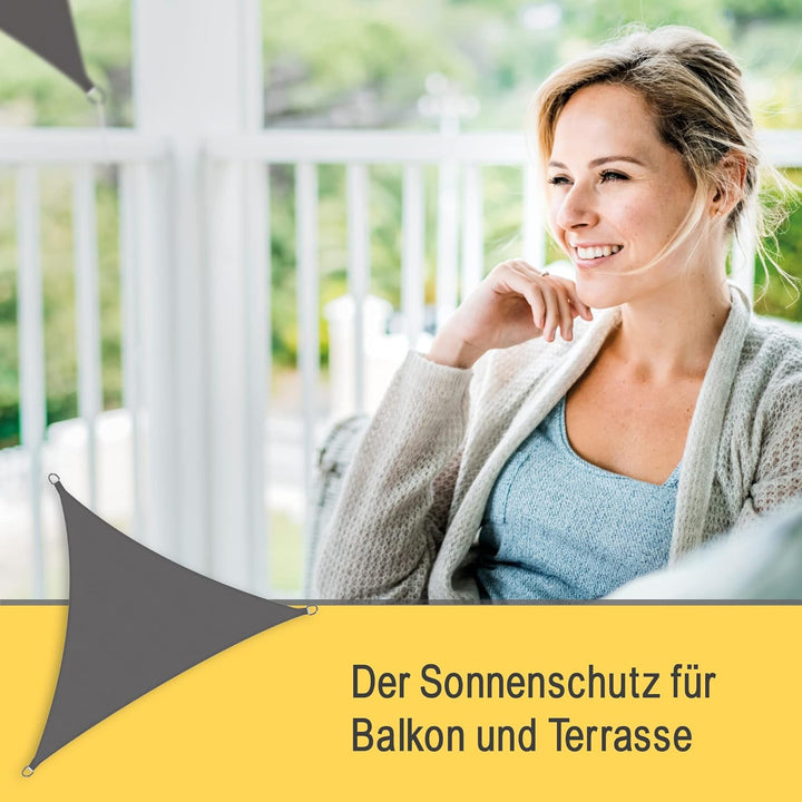 Sol Royal Sonnensegel dreieckig Wasserdicht Terrasse Balkon Garten Pool | 3,6x3,6x3,6m Anthrazit Seg