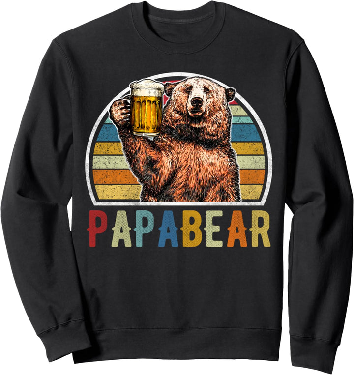 Retro Papa Bär Lustiges Papa Bier Sweatshirt