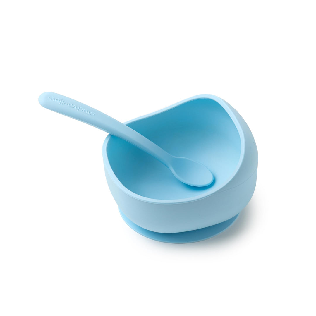 Muchmellow - Silikon Kinder Geschirrset 2-teilig, MADE in ITALY, Schale mit Anti-Rutsch-Saugnapf, We