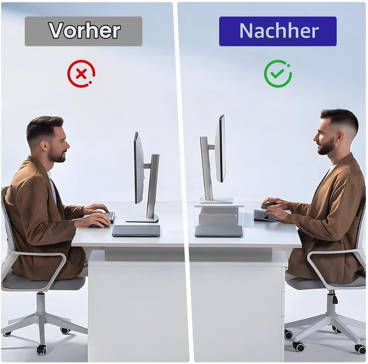 Windfromort Acryl Monitorständer - Bildschirmerhöhung aus Acryl - Transparenter Schreibtisch-Monitor