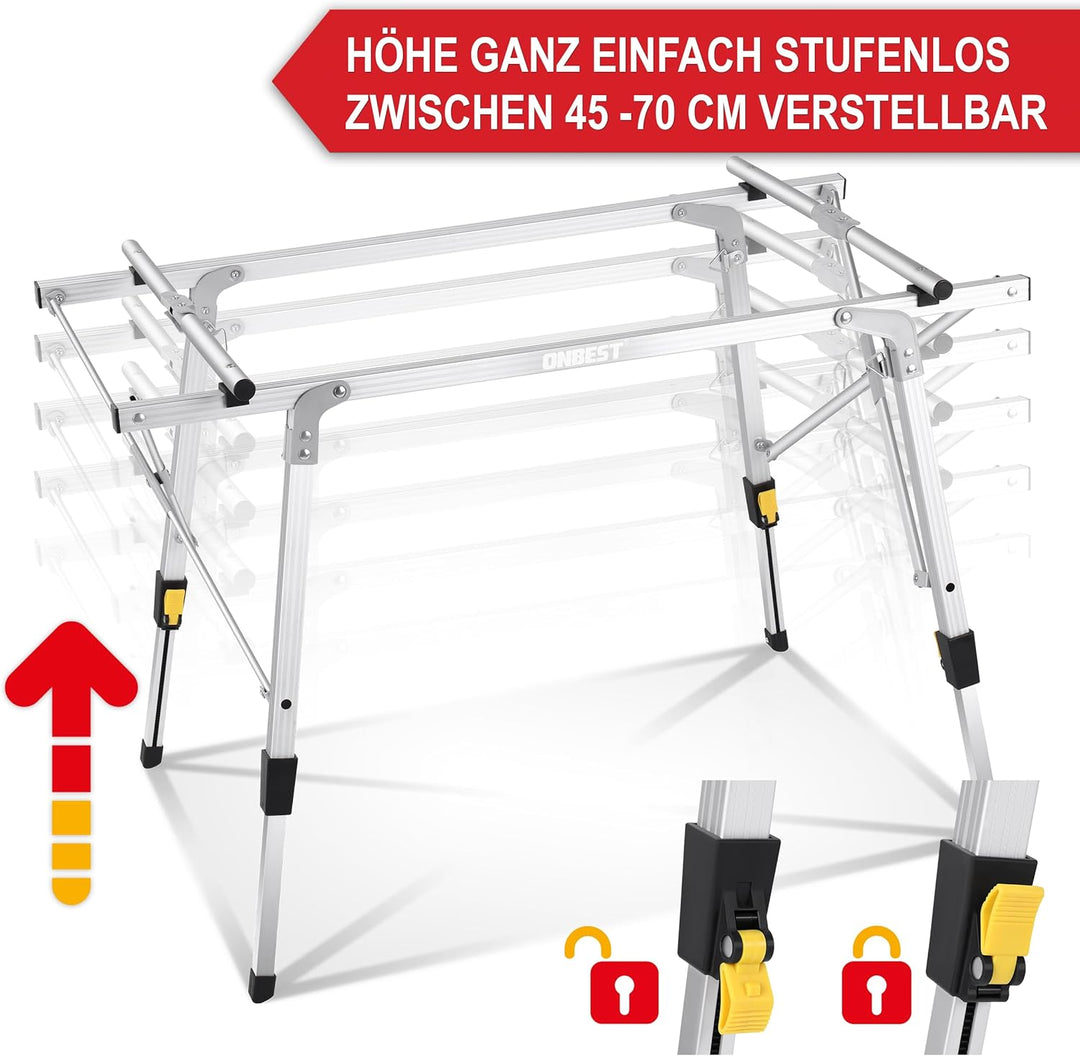 Onbest Camping Klapptisch – Campingtisch klappbar – Angeltisch, Gartentisch 2 Personen – mit robuste