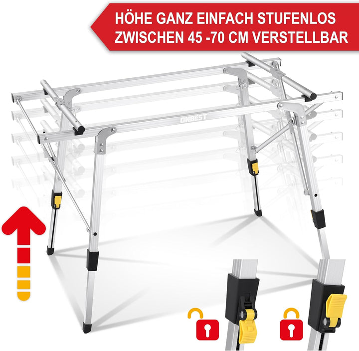 Onbest Camping Klapptisch – Campingtisch klappbar – Angeltisch, Gartentisch 2 Personen – mit robuste