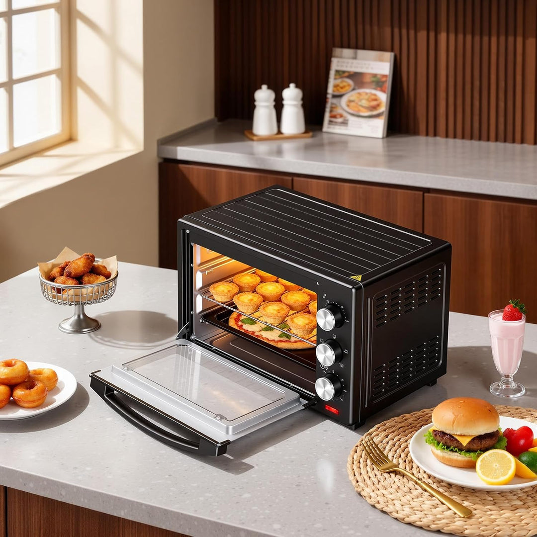 WOLTU Mini Backofen 25 Liter, 1500 Watt Toasterofen | Pizzaofen | Krümelblech mit Timer Minibackofen