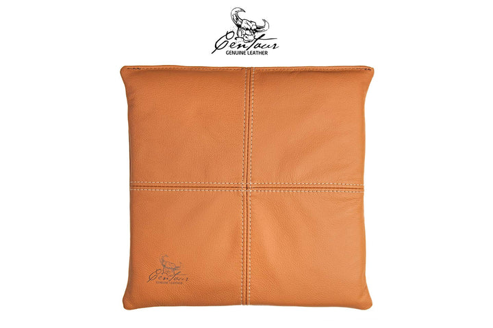 Centaur - Hochwertiges Leder Sitzkissen - Cognac 40x40 cm - Ideal für Stuhl oder Sitzbank - Abwaschb