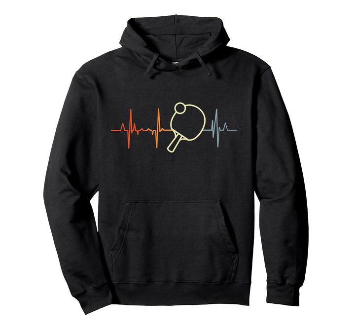 Tischtennis Herzschlag Ping Pong Herzlinie Pullover Hoodie