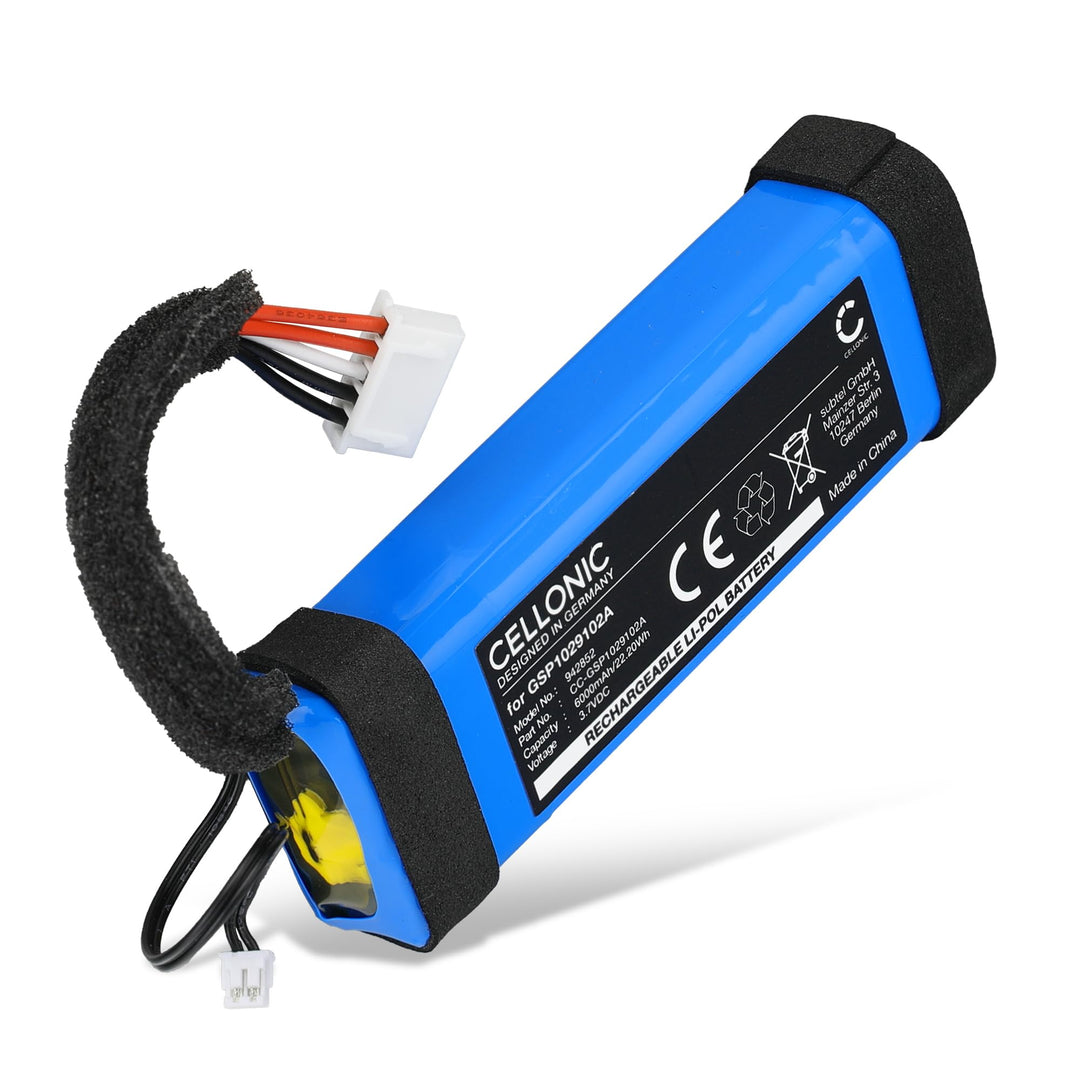 CELLONIC, Lautsprecherakku kompatibel mit JBL Charge Essential 1 (6000mAh, 3.7V) Ersatzakku GSP10291