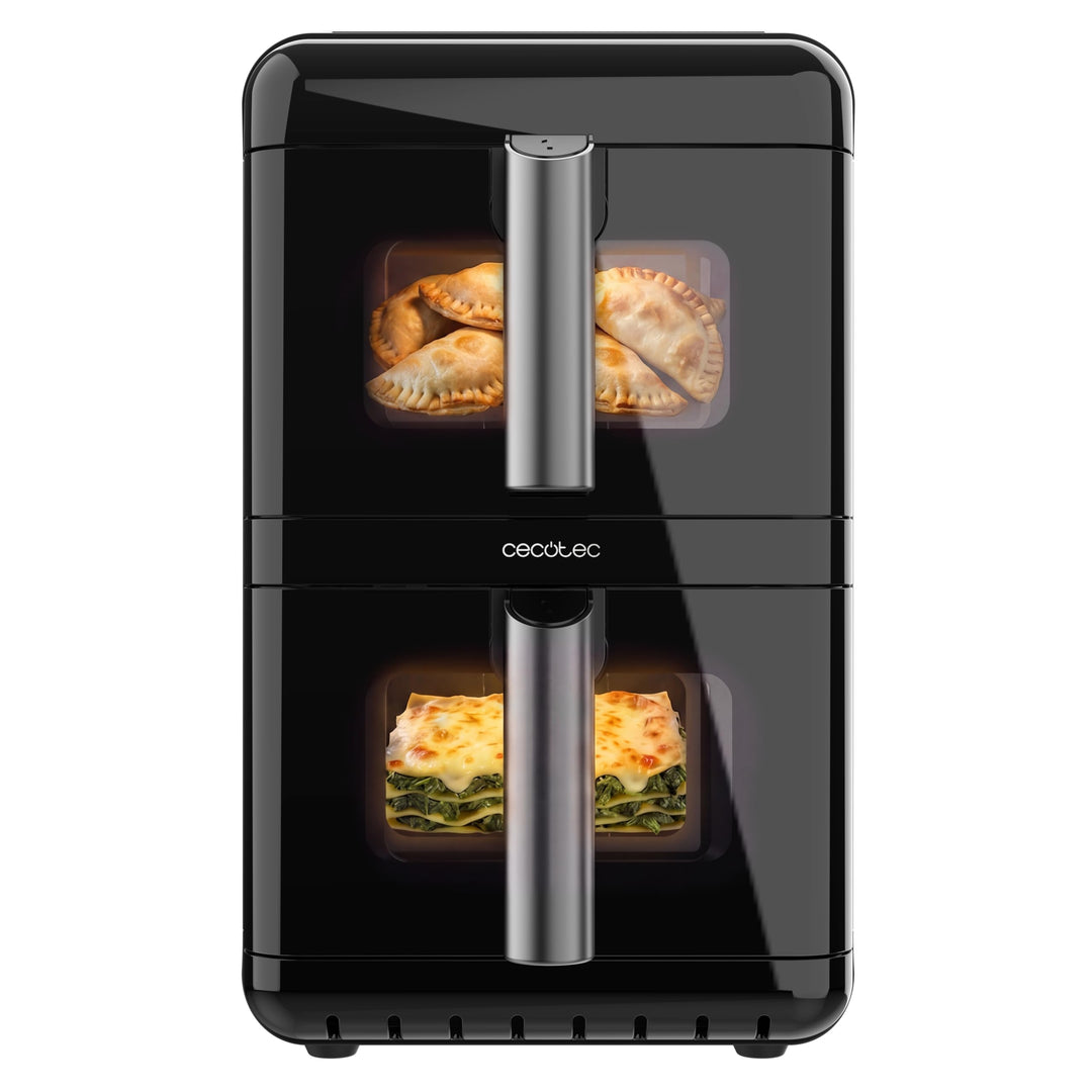 Cecotec Heissluftfritteuse Cecofry DuoLevel 12000 Window, 2900 W, 12L | (2x6 L) Dual - Zone, Vertika