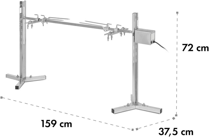Klarstein Rotisserie Grill Mit Motor, Elektrischer Drehspiess, Grosser Spiessgrill für Hähnchen & Sp