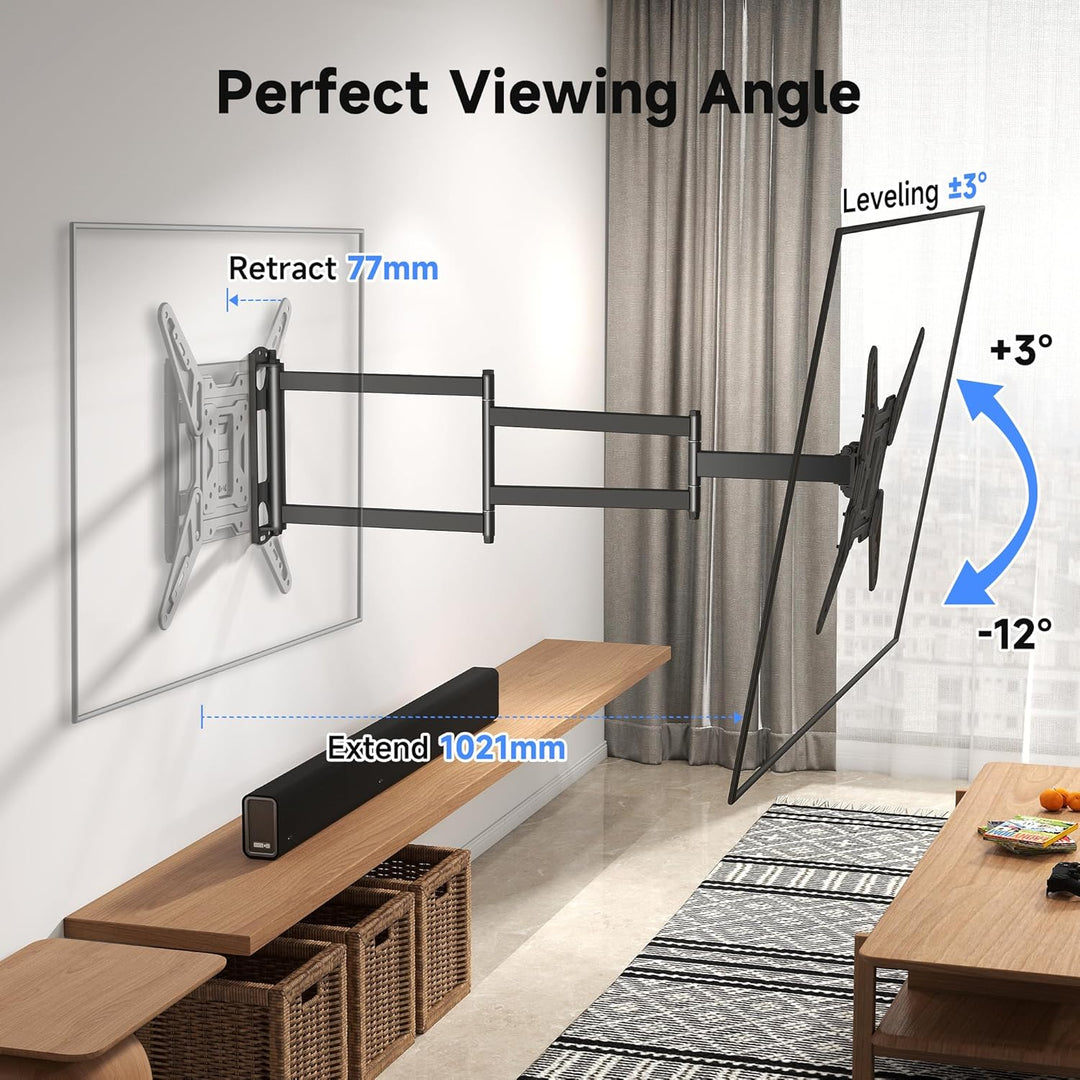 XINLEI TV Wandhalterung mit 1021 mm Verlängerung für die meisten 26-70 Zoll grossen Flachbildschirme