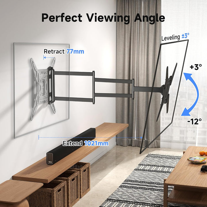 XINLEI TV Wandhalterung mit 1021 mm Verlängerung für die meisten 26-70 Zoll grossen Flachbildschirme