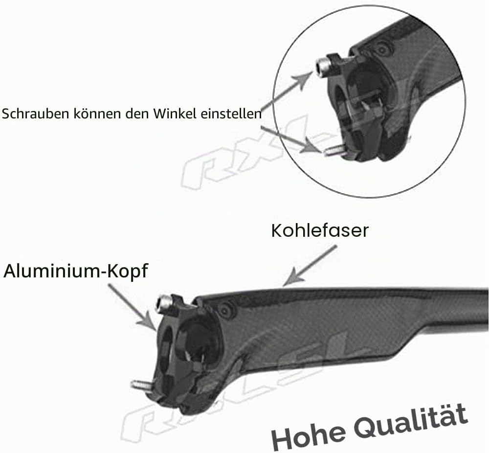 Sattelstütze Carbon，RXL SL MTB sattelstütze 27.2/30.8/31.6mm Fahrrad sattelstütze schwarz 350/400mm