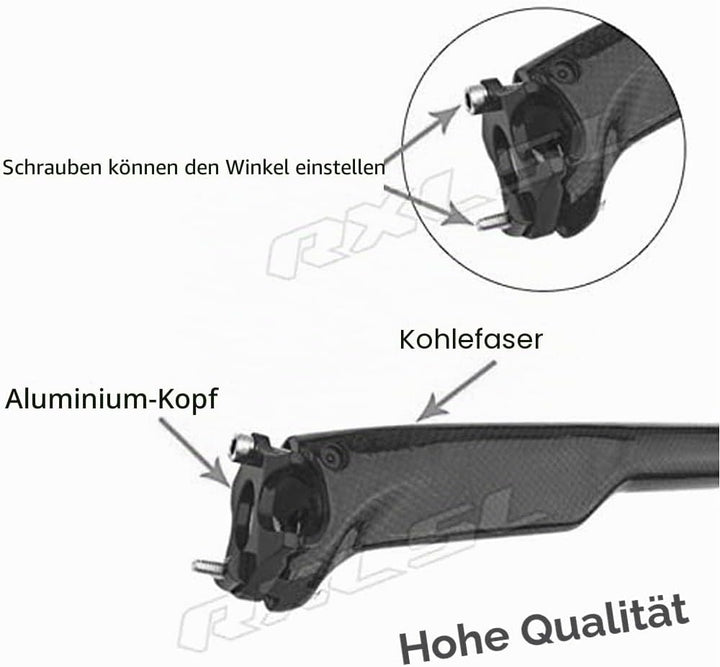 Sattelstütze Carbon，RXL SL MTB sattelstütze 27.2/30.8/31.6mm Fahrrad sattelstütze schwarz 350/400mm