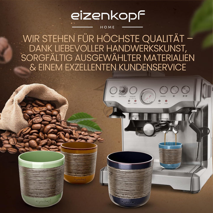 Design Espressotassen Set aus Handarbeit [4x160ml] für exklusiven Geschmack & Ihren individuellen St