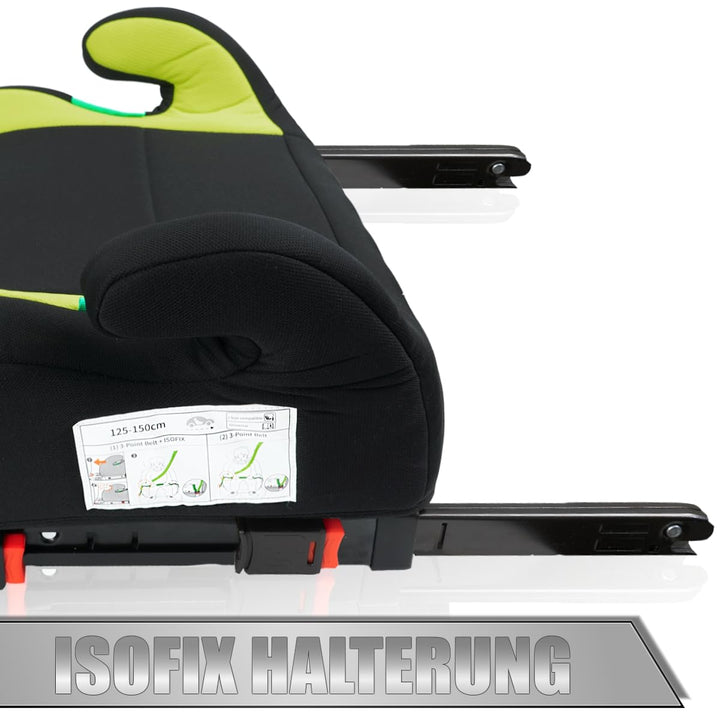 Sitzerhöhung mit ISOFIX Befestigungssystem i-Size Norm Kinder Auto Sitz 125 – 150 cm Körpergrösse EC