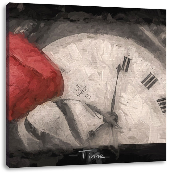 Pixxprint Rote Rose, Format: 70x70 auf Leinwand, XXL riesige Bilder fertig gerahmt mit Keilrahmen, K