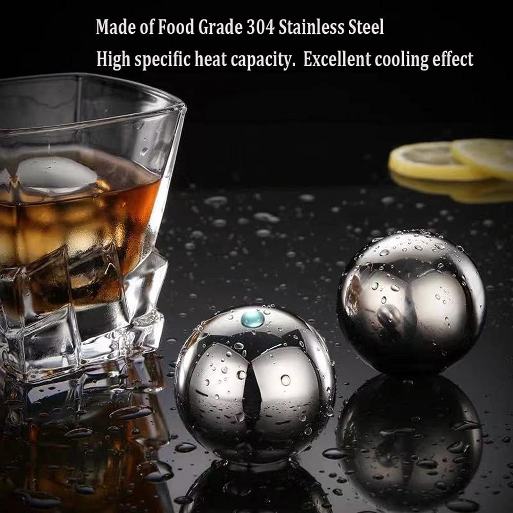 Whisky Steine Edelstahl Eiswürfel Ball Set-8 Wiederverwendbare Kühlsteine Geschenkset Ice Whiskey St