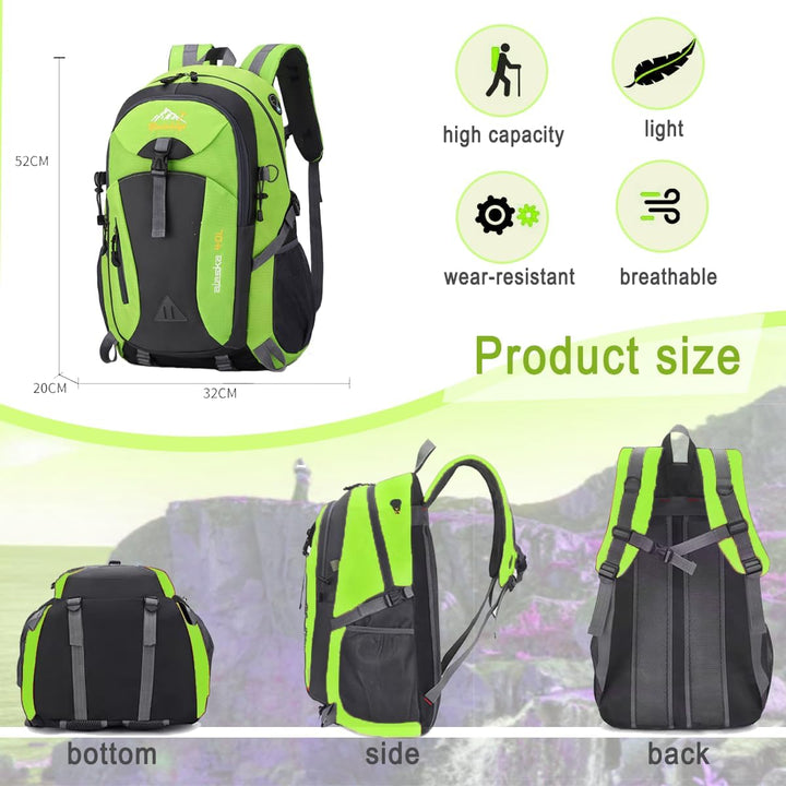 Wanderrucksack Herren Damen 40L Wasserdichter Rucksack Leicht Gross Reiserucksack，Outdoorrucksack mi