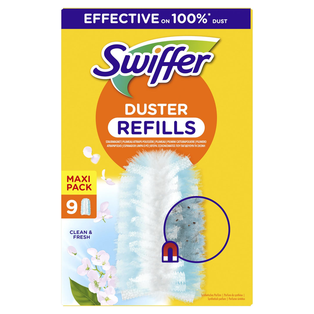Swiffer Duster Staubwedel Nachfüllpack mit Febreze-Duft, 54 Stück (6 x 9), fängt Staub wie EIN Magne