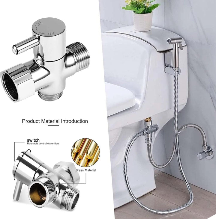 Bidet-Sprühgerät für WC, Handsprühgerät, Badezimmer-Sprühkopf-Set, Sprühaufsatz mit 144 cm Schlauch,