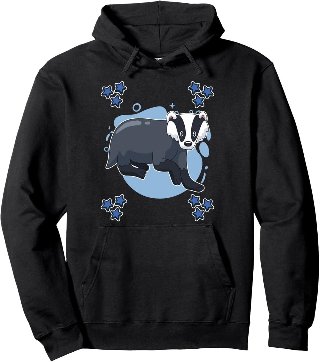 Herren Dachs Zeichnung Sterne Jungen Dachs Pullover Hoodie