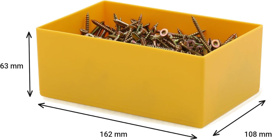 25 Stück Einsatzkasten Serie E63/4, GELB, 162x108x63 mm, aus Polystyrol, Industrienorm, für Schublad