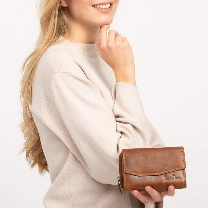 Chunkyrayan Echtleder Damen Geldbörse Hochwertig Vintage RFID Schutz inklusive Leder Schlüsselanhäng