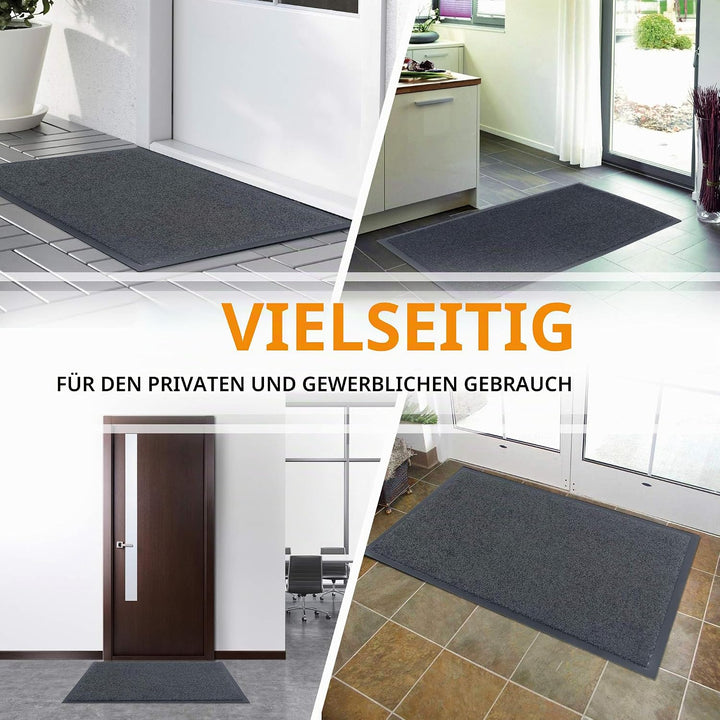 GadHome Fussmatte Anthrazit Grau 90x150 cm|Eingangstürmatte wasserdicht waschbar strapazierfähiger S