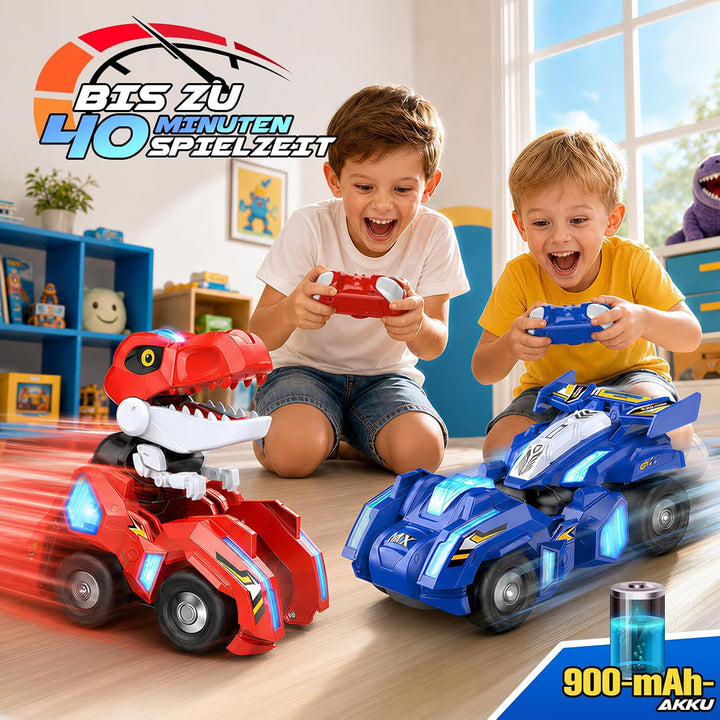 Dinosaurier Ferngesteuertes Auto, Transform Spielzeug Geschenke Junge 4-12 Blau, Blau