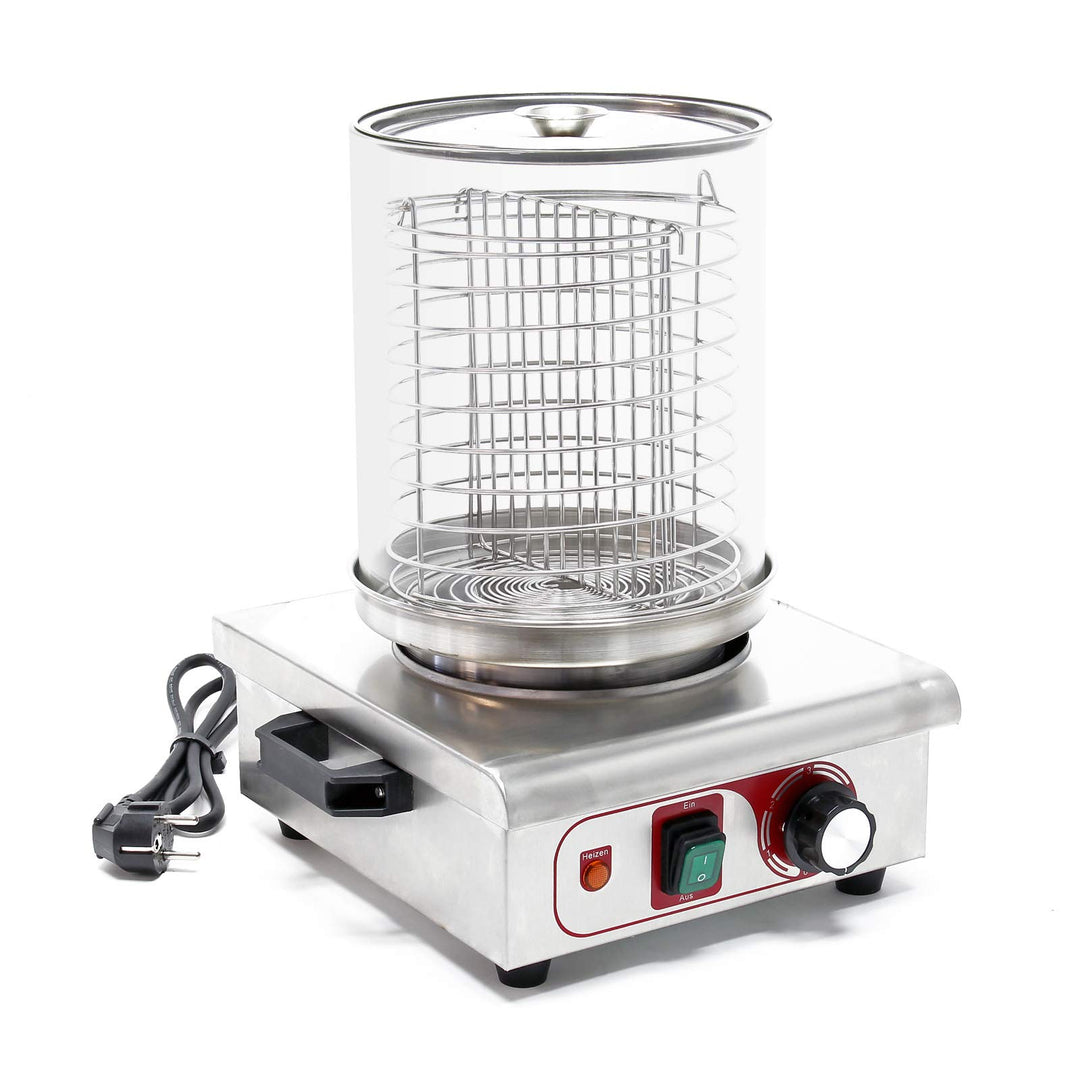 Wiltec Hot Dog Gerät 450W Stahl Wurstkocher Würstchenwärmer Hot Dog-Maker Eierkocher Dämpfer
