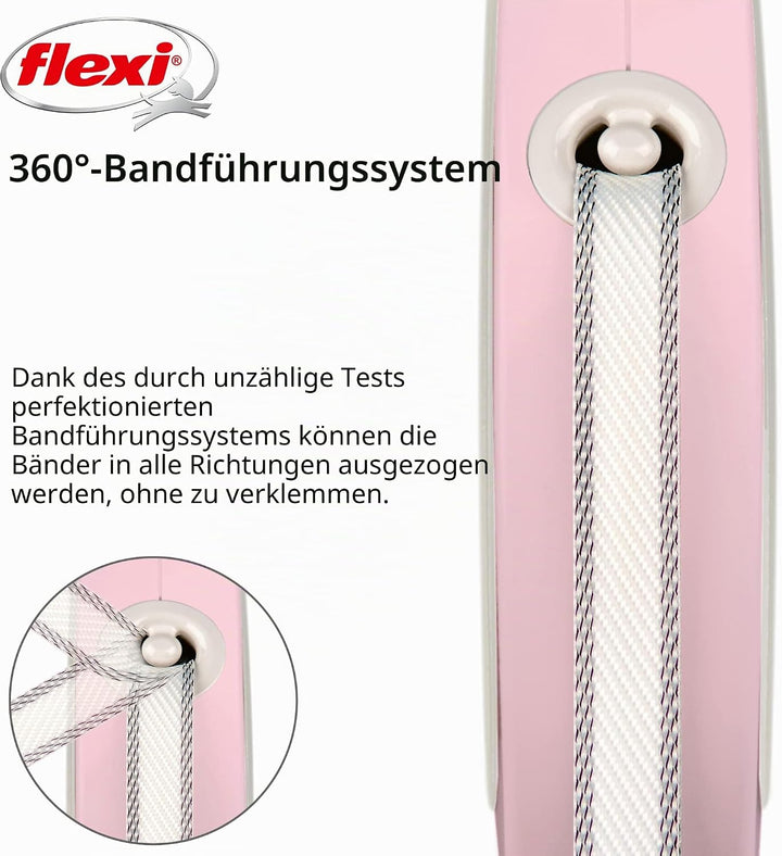 Flexi Klassische einziehbare Hundeleine (Band), ergonomisch, langlebig und verhedderungsfrei, 3 m, k