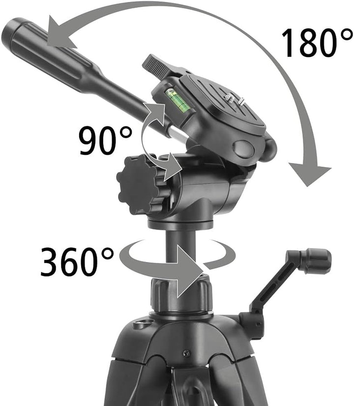 Hama Stativ Kamera "Action 165 3D" (Leichtes Fotostativ inkl. Handy-Halterung, Tripod mit 61-165cm H