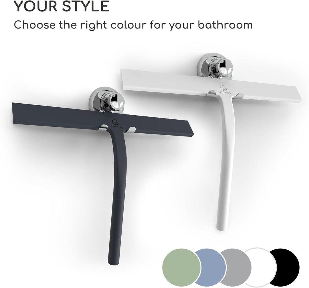 Gütewerk Duschabzieher, Silikon-Abzieher Dusche, Hygienischer Abzieher für Badezimmer, Duschwand & F